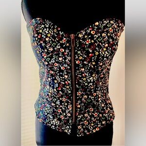 American Rag floral stretch cotton Bustier Top .. a special find